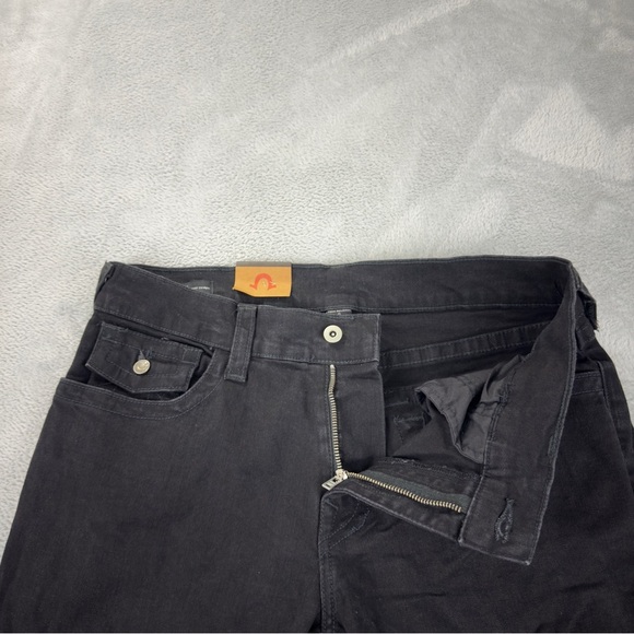 True Religion Ricky Relaxed Straight Men's Black Denim Jeans 34x33 - Picture 8 of 10